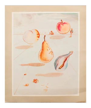 1955 After Dali "Fruits", Period Offset Lithograph From the Mrs. Albert D. Lasker Collection
