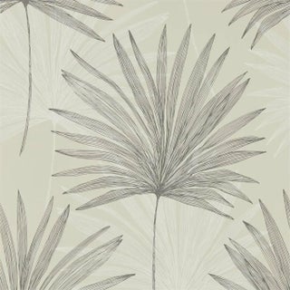 Harlequin Mitende Wallpaper in Pewter/Chalk For Sale