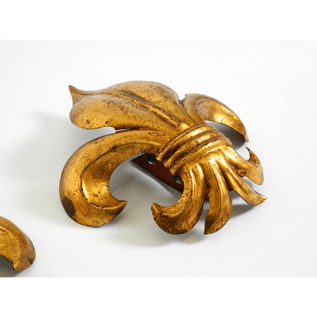 Fleur-De-Lis Wall Lamps in Gold-Plated Metal by Hans Kögl, 1970s, Set of 2 For Sale - Image 11 of 18