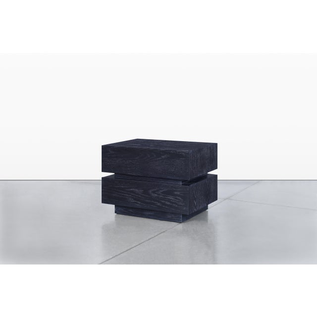 Vintage Black Cerused Nightstands by Steve Chase For Sale - Image 9 of 14