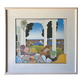 Vintage Thomas McKnight Framed Architectural Serigraph Print, 1980s For Sale