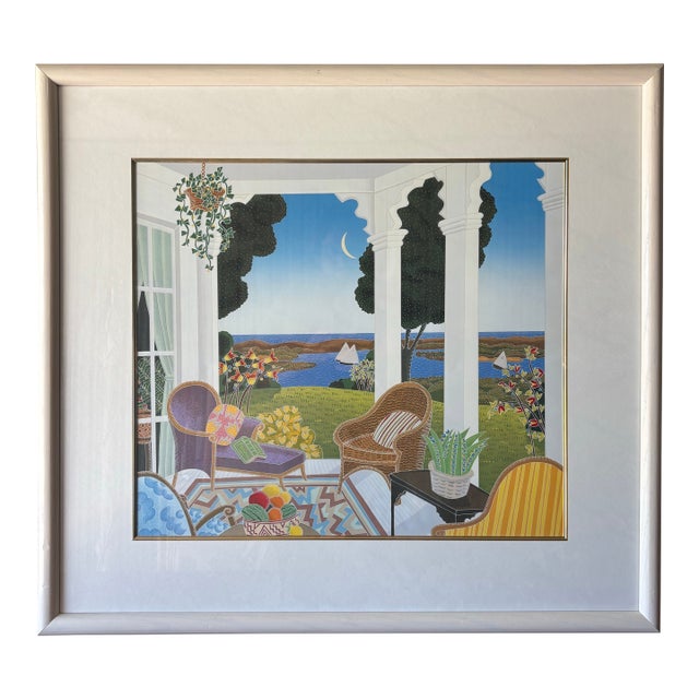 Vintage Thomas McKnight Framed Architectural Serigraph Print, 1980s For Sale