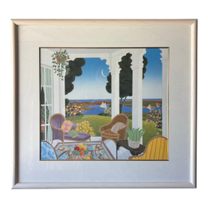 Vintage Thomas McKnight Framed Architectural Serigraph Print, 1980s