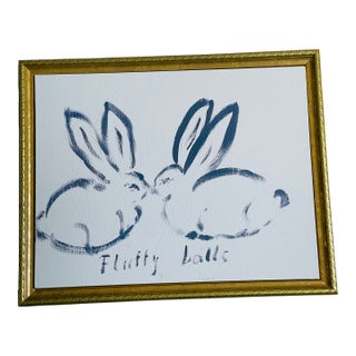 1970s Abstract Sketch Moon Rabbits Series by Elia Framed For Sale
