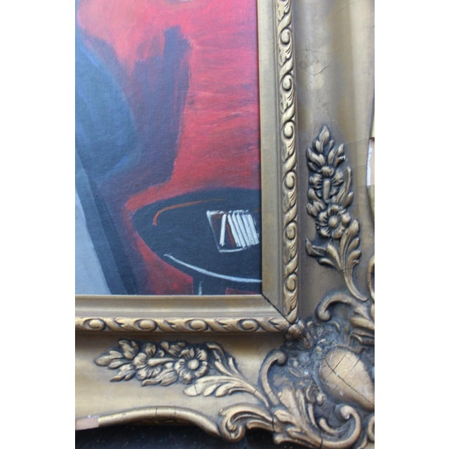 Lady Smoking, 1950s, Oil Painting, Framed For Sale - Image 7 of 18