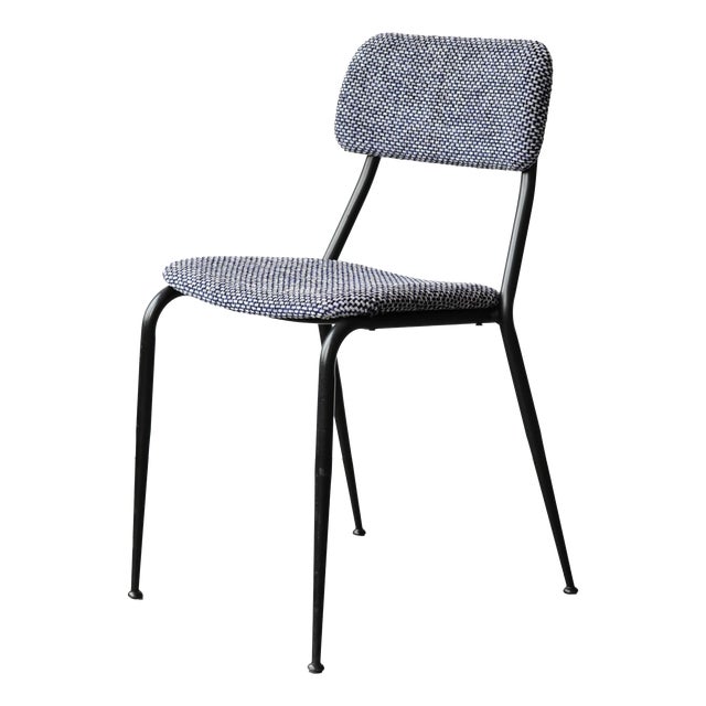Mid-Century Modern Italian Side Chair in Fabric For Sale