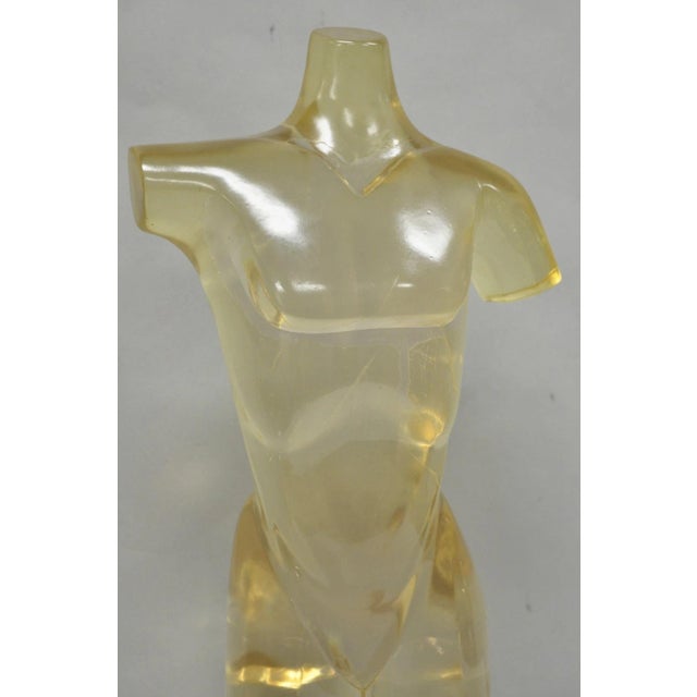 Vintage Mid Century Italian Modern Lucite Acrylic Nude Bust Modernist Sculpture For Sale - Image 4 of 18