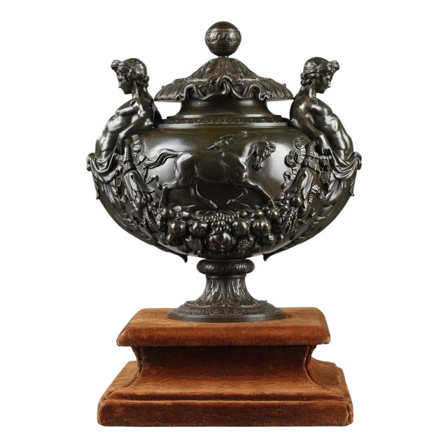 Patinated Bronze Covered Cup by F. Barbedienne, 1850 For Sale