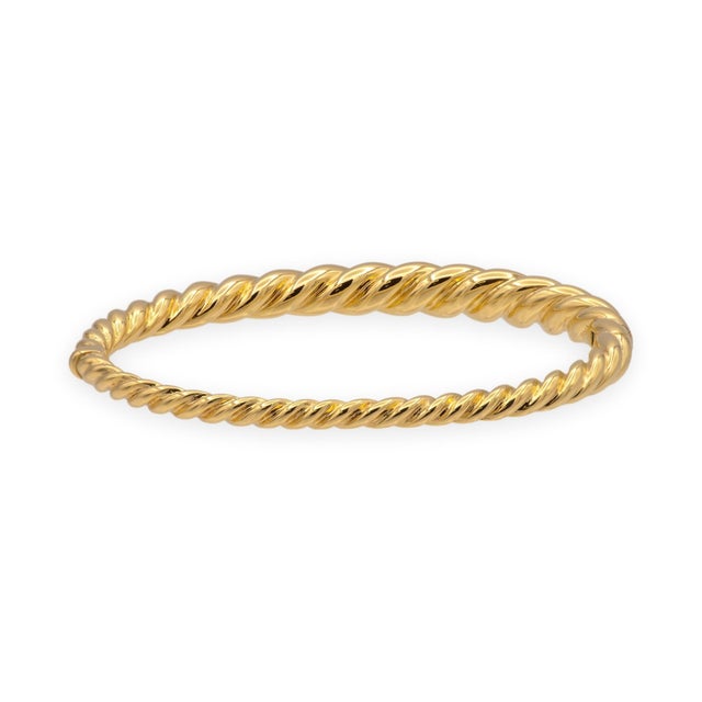 David Yurman 18k Yellow Gold Pure Form Hinged Cable Bangle Bracelet 7mm For Sale - Image 4 of 8