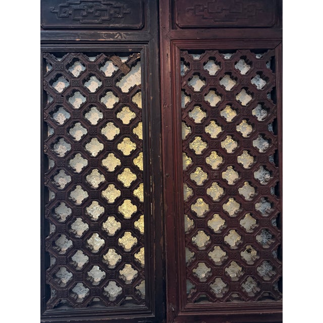 Set of Four (4) Courtyard Lattice, Antique Screens C. 1800 For Sale - Image 11 of 11