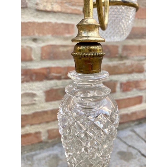 Late 19th Century Late XIX Victorian Cut Glass Candleholder in Brass from Cricklite Clarke Trade For Sale - Image 5 of 18