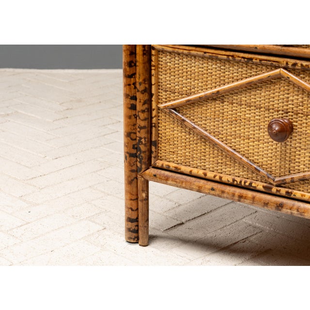 1970s Tortoiseshell Bamboo & Rattan Wardrobe For Sale - Image 16 of 18