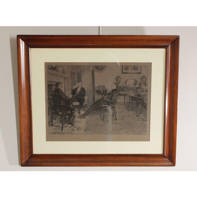 Quality Custom Framed Print of Aristocrats Reclining by a Fire, by Walter Dendy Sadler (British, 1854-1923)