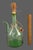 Mid 20th Century Vintage Hand Blown Italian Green Glass Wine Decanter Ice Chamber Raffia Stopper For Sale - Image 5 of 9