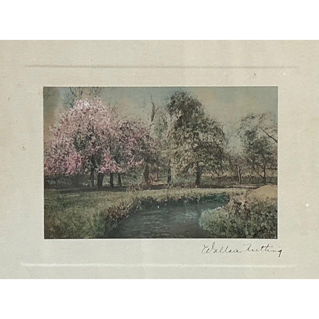 Wallace Nutting Hand Colored Landscape Print in Wood Frame For Sale - Image 12 of 15
