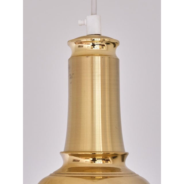 Metal Scandinavian Modern Brass Pendant Lights from OMI, Denmark, 1960s, Set of 2 For Sale - Image 7 of 14