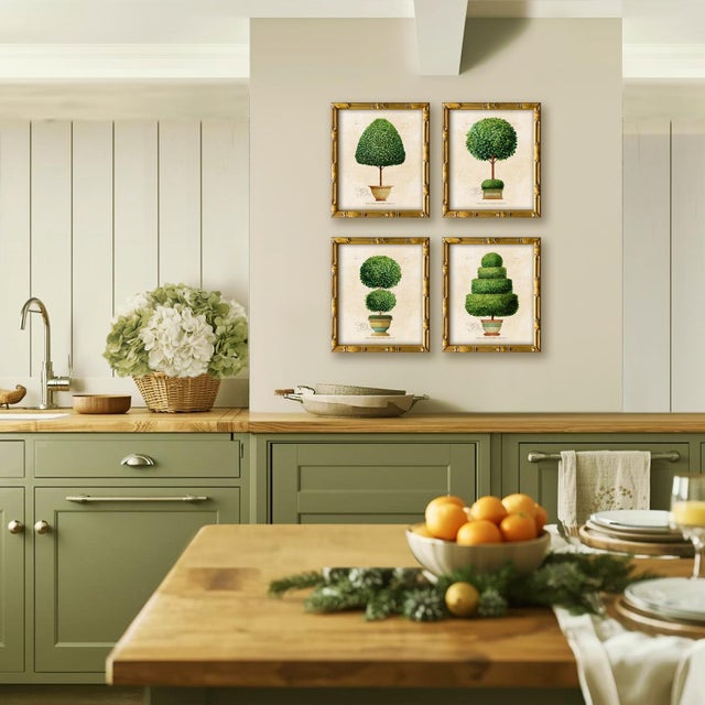 This reproduction giclee set includes all 4 framed images from our vintage "Topiary Garden" series. Save on shipping costs...