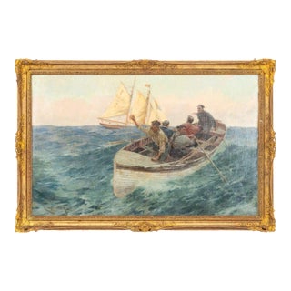 Charles Murray Padday Pilot Boat Crew Oil, 1898 For Sale