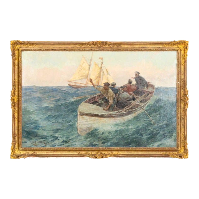 Charles Murray Padday Pilot Boat Crew Oil, 1898 For Sale