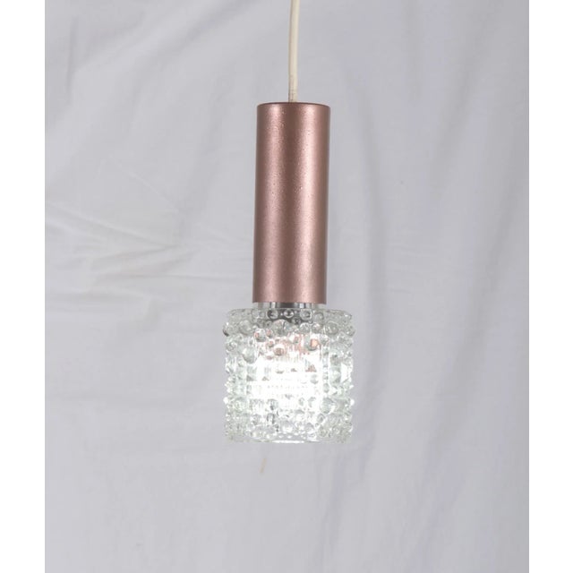 Metal Vintage Structured Glass Pendant from Kalmar For Sale - Image 7 of 8