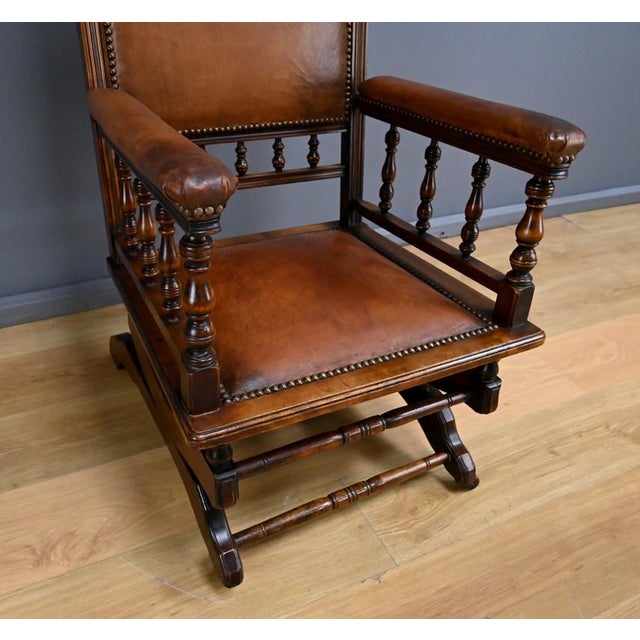 Early 20th Century Mahogany Rocking Chair, England For Sale - Image 10 of 18