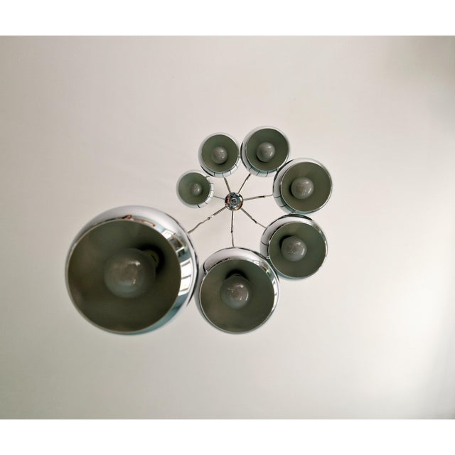 Silver Large Waterfall Chandelier in Chromed Metal by Hans Agne Jakobsson for Hans-Agne Jakobsson AB Markaryd, 1960s For Sale - Image 8 of 12