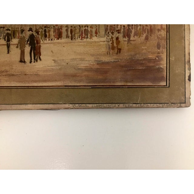 Vintage Watercolor Architectural Painting For Sale - Image 5 of 6