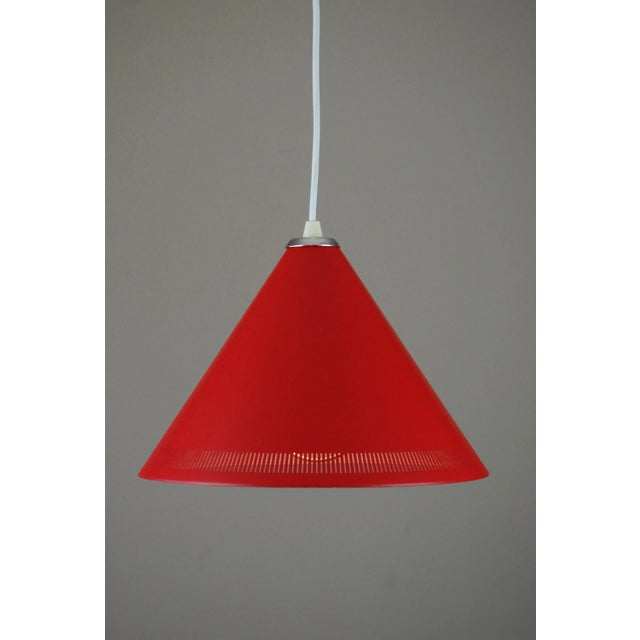 Metal Kegle Pendant Lamp by Bent Karlby for Lyfa, Denmark, 1960s. For Sale - Image 7 of 11