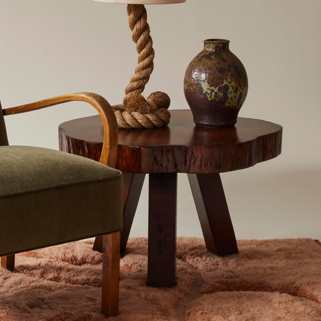 Vintage Solid Wood Mid-Century Side Table, 1950's For Sale - Image 4 of 4