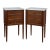 Pair Early 20th Century French Louis XVI Style Mahogany Marble Top Nightstands in the Manner of Maison Jansen For Sale