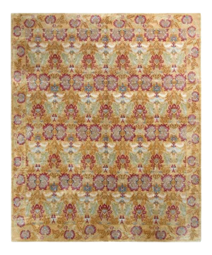 Rug & Kilim’s European Style Rug in Gold and Red All Over Floral Pattern