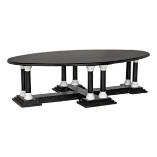 NOIR Desoto Coffee Table, Hand Rubbed Black and Solid White For Sale