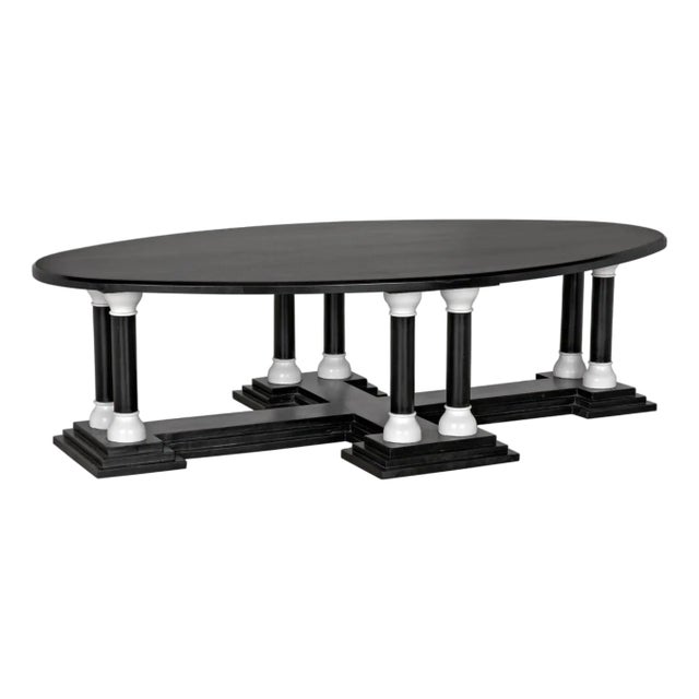 NOIR Desoto Coffee Table, Hand Rubbed Black and Solid White For Sale