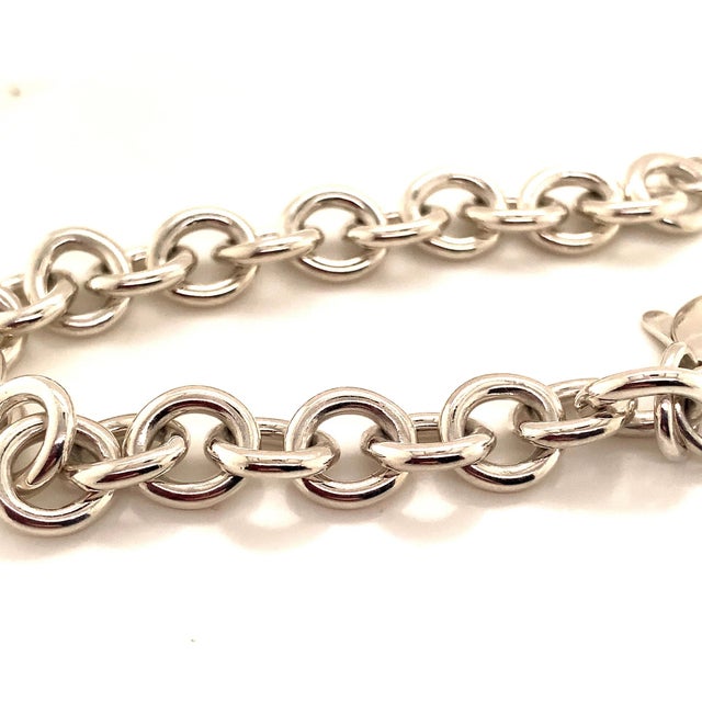Tiffany and Co. 1990s Tiffany & Co Estate Sterling Silver Bracelet 7 Inches 34.2 Grams For Sale - Image 4 of 12
