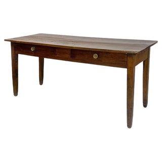 Italian Wood & Brass Dining Table, 1900s For Sale