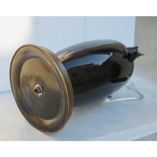 Mid 20th Century Black Chinoiserie MCM Table Lamp For Sale - Image 9 of 11
