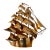 John DeMott Brutalist Metal and Brass Sailing Ship Wall Sculpture For Sale