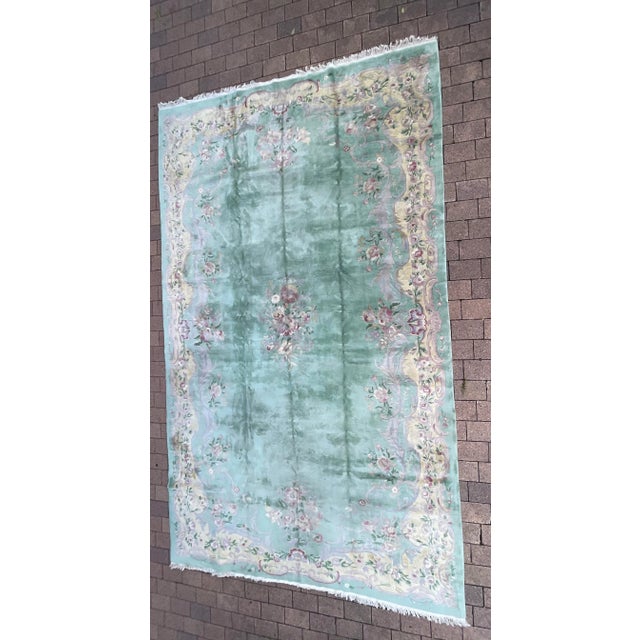 Mid 20th Century Vintage/Antique Art Deco Chinese Oriental Carpet Over Size 11'8 X 19'8" For Sale - Image 12 of 12