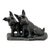 Vintage 1930s American Twin Scotties "Listen" Cast Iron Dog Doorstop Made for the Texaco Oil Co. For Sale