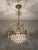 Hollywood Regency Vintage Schonbek Hollywood Regency Style Crystal and Brass Three-Light Chandelier, Circa 1960 For Sale - Image 3 of 11