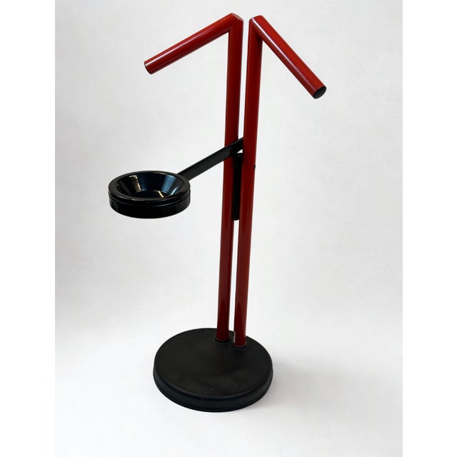 Vintage Modern Red and Black Metal Valet Coat Rack, 1980s For Sale - Image 6 of 18