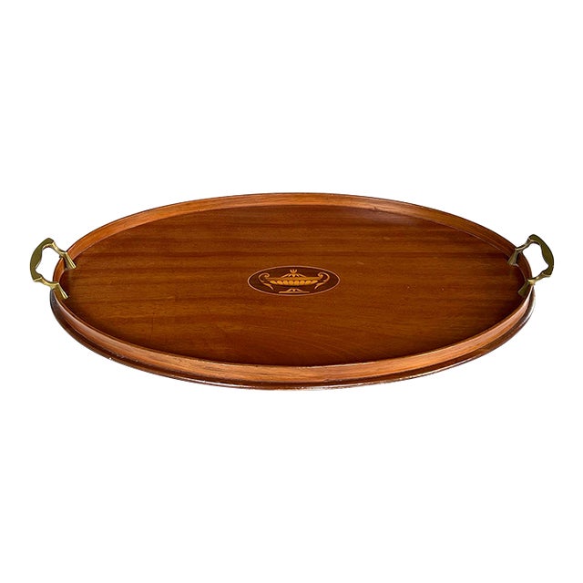 Edwardian Butler's/Serving Tray With Classical Inlay For Sale