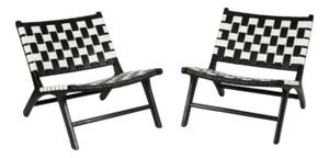 Black and White Los Angeles Armchairs by Olivier de Schrijver, 1990s, Set of 2