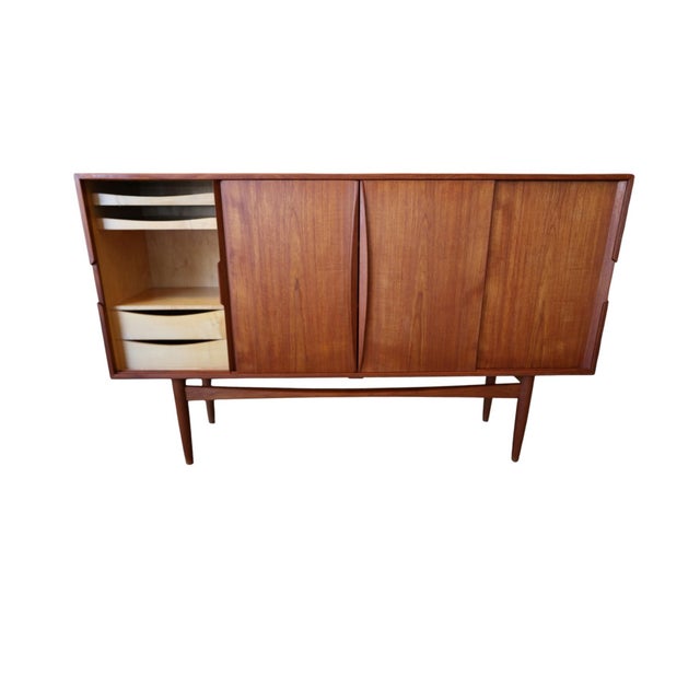 Wood Danish Sideboard in Teak with Sliding Doors, 1960s For Sale - Image 7 of 16