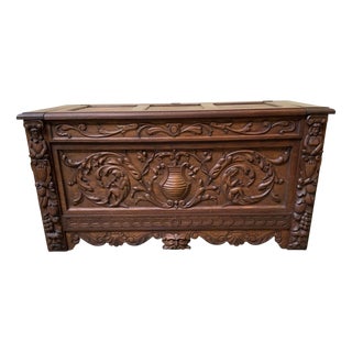 Antique Bench in Oak, 1890s For Sale