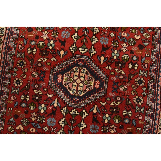 2000 - 2009 Abadeh Runner 2’4” X 4’10” Red Wool Vintage Tribal Hand-Knotted Rug For Sale - Image 5 of 9