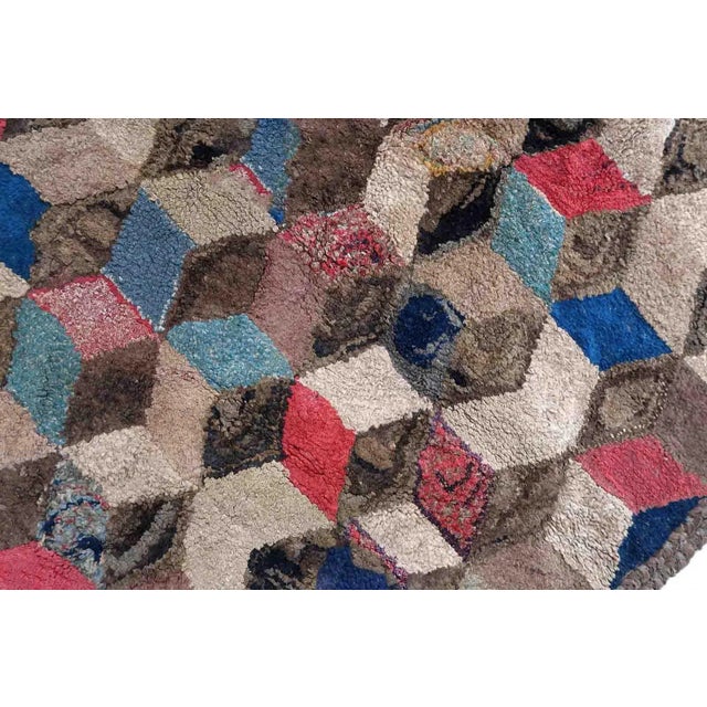 1880s Handmade Antique American Hooked Rug 3.1' X 5' For Sale - Image 10 of 11