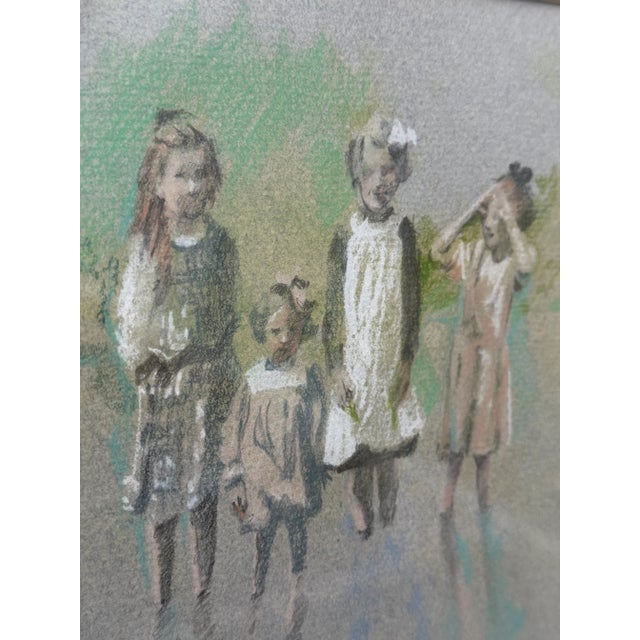 Abstract Jean Harris Framed Vintage Watercolor Painting For Sale - Image 3 of 9