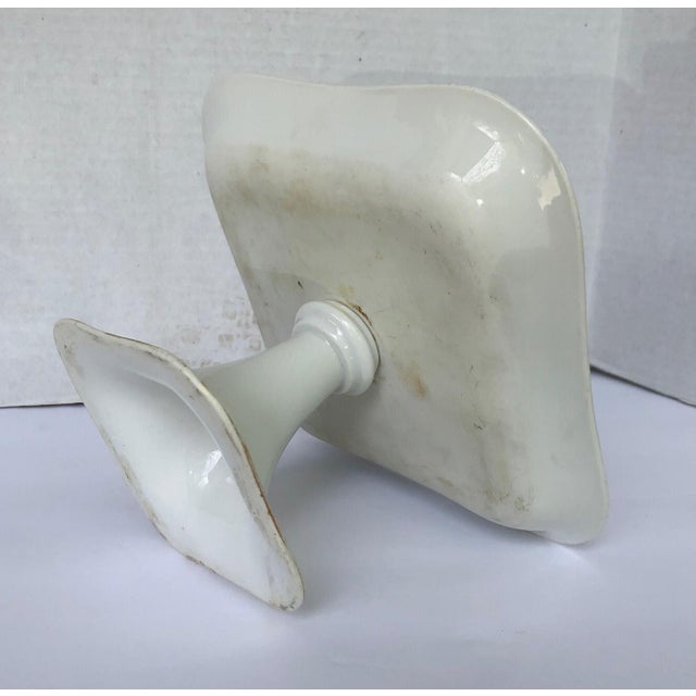 Ceramic Footed Floral Porcelain Pedestal Cake Serving Platter For Sale - Image 7 of 8