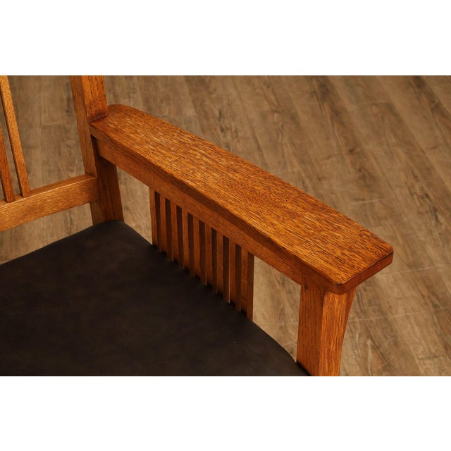 Stickley Mission Collection Set of Eight Oak Spindle Dining Chairs For Sale In Philadelphia - Image 6 of 18
